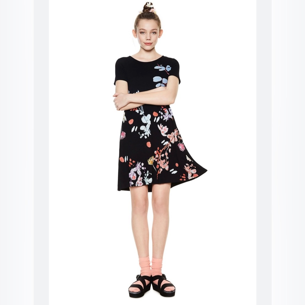 desigual Cicero Women’s Jersey Dress Arty Print Short Sleeve Size M